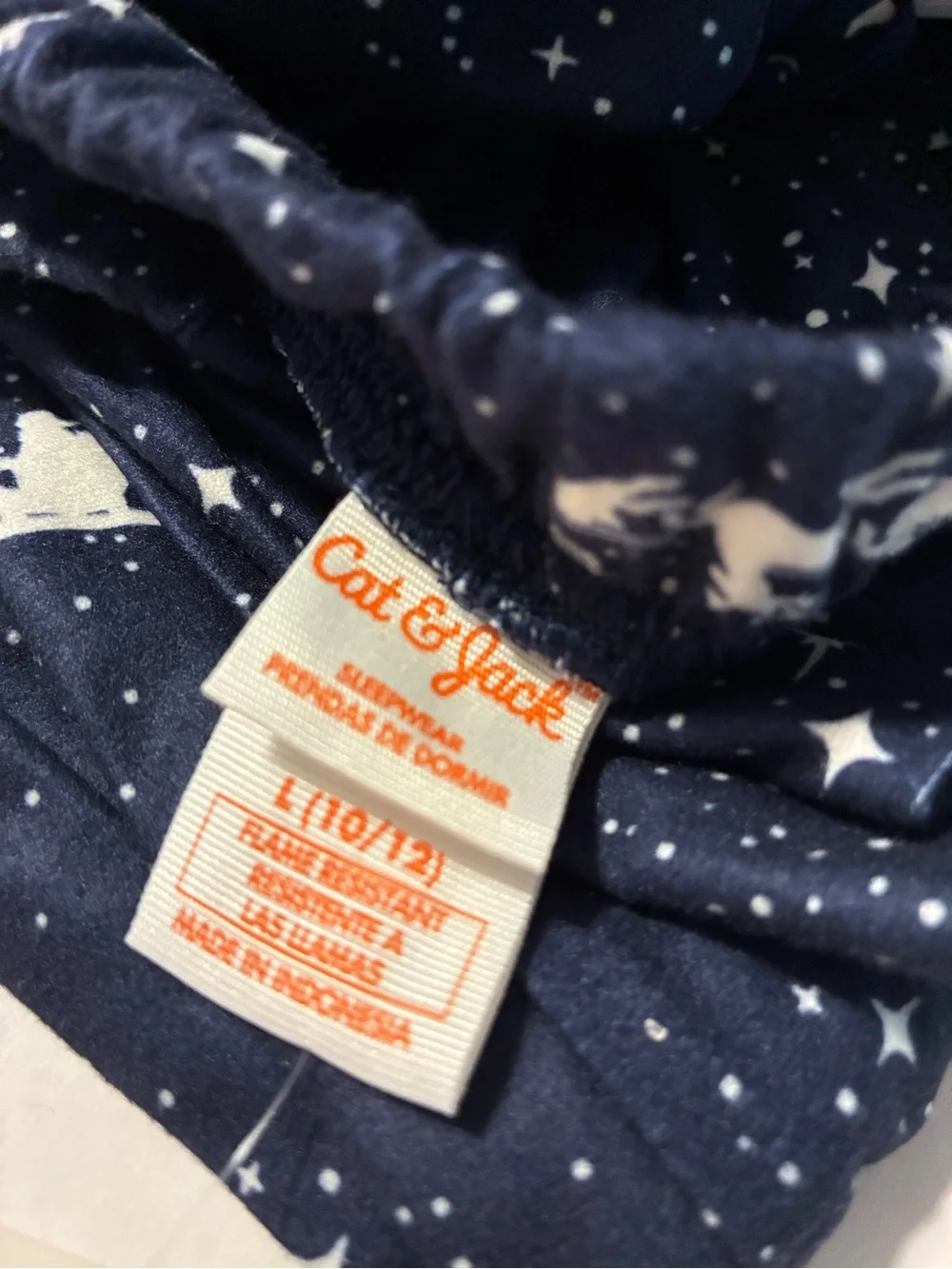 Cat & Jack Boys Navy Blue Santa Sleigh Christmas Long Sleeve Flannel Pajama Set